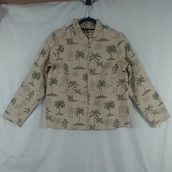 Prestwick & Moore Jacket Women's Tan Tree Print Shacket Size M - Picture 1 of 8